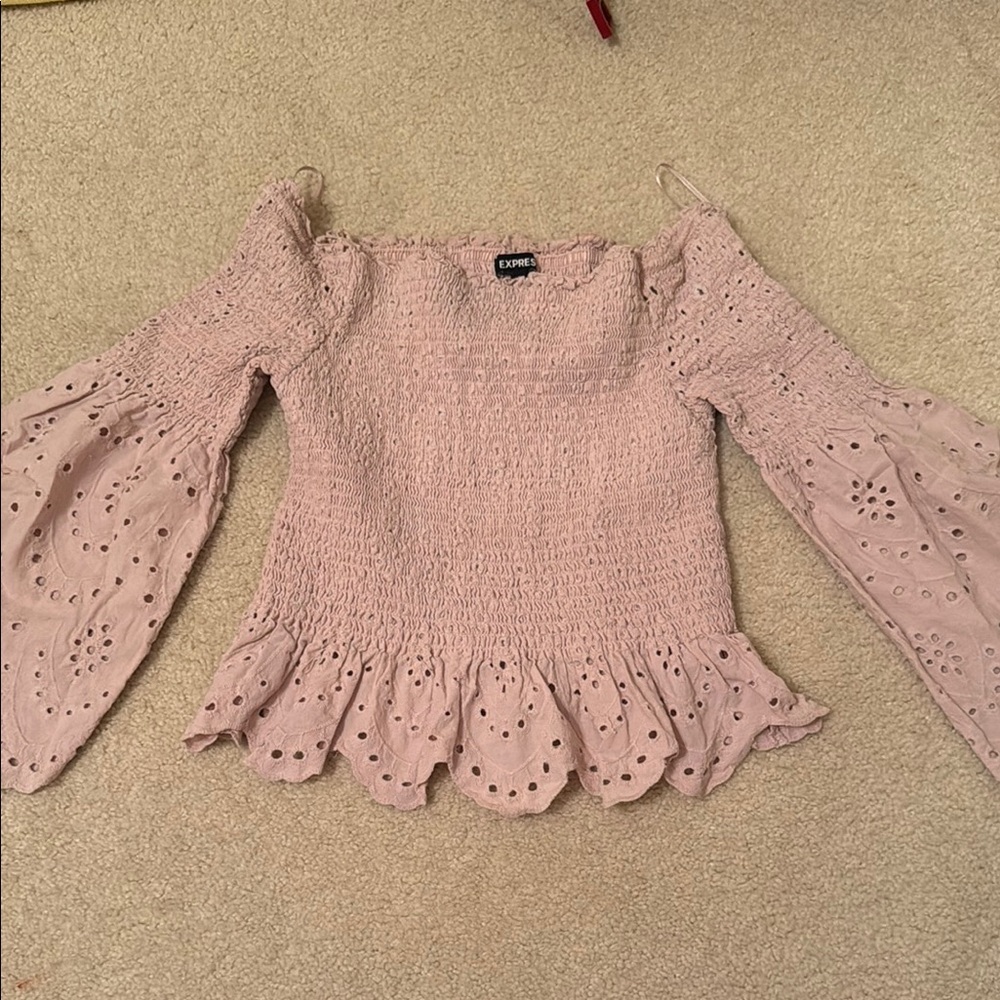 Express Pink Off-Shoulder Top